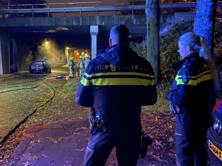 Auto in brand gestoken