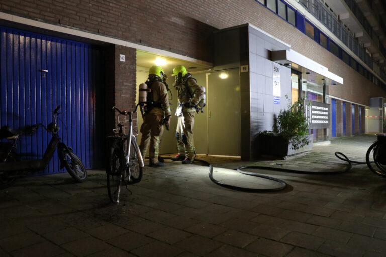 Brand geblust bij kelderboxen van flat Reviusrondeel