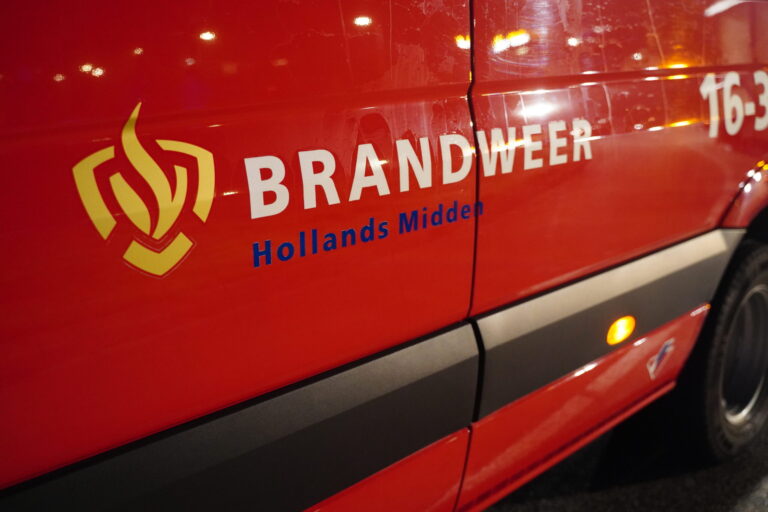 Brandweer blust rieten kap van woning na autobrand