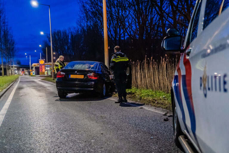 Automobilist onder invloed ramt lantaarnpalen langs Abram van Rijckevorselweg