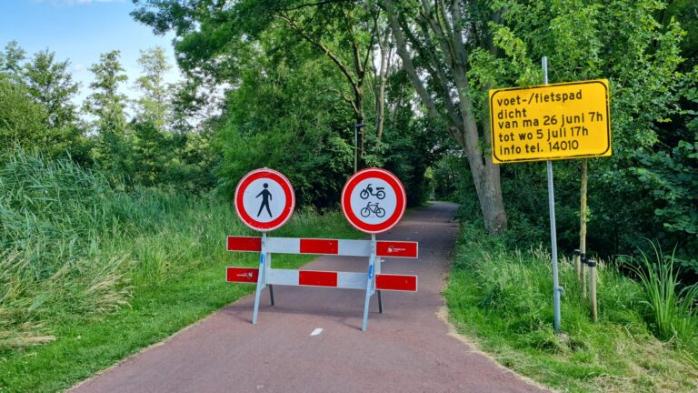 Let op Ooievaarspad afgesloten vanwege werkzaamheden