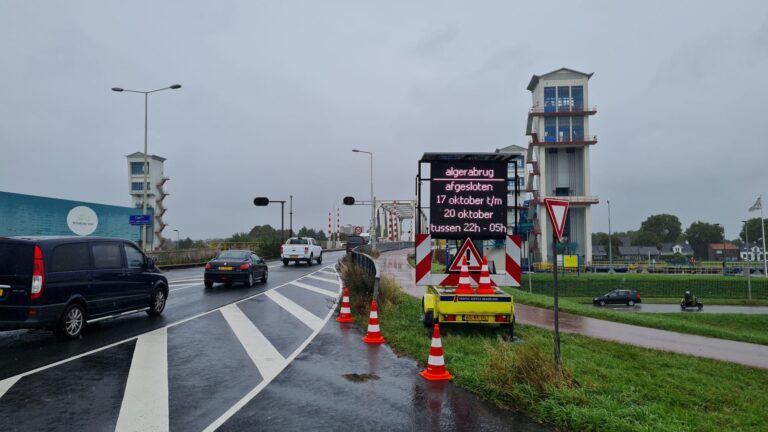 Algerabrug drie nachten dicht in oktober