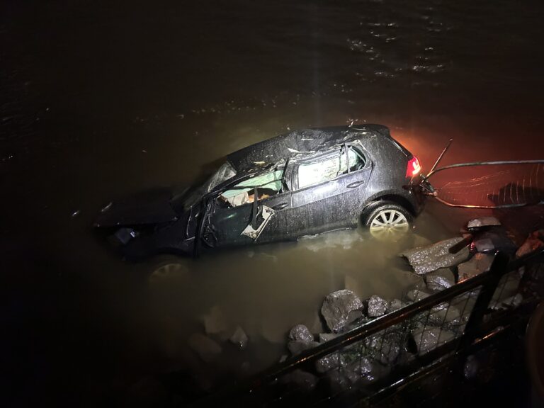 Automobilist rijdt van dijk en belandt in Hollandsche IJssel