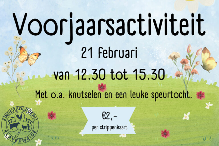 Voorjaarsactiviteit bij kinderboerderij Klaverweide