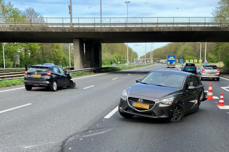 File op A20 richting Gouda na ongeval