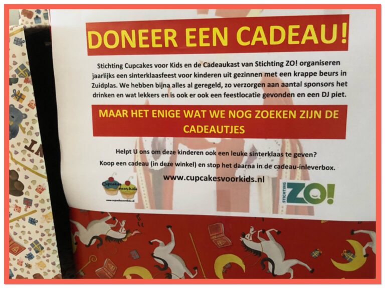 Doneer een cadeau voor sinterklaasfeest voor gezinnen met kleine beurs