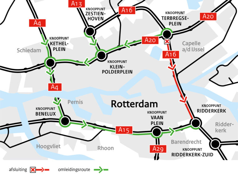 Werkzaamheden op A16 tijdens pinksterweekend: ’30 tot 60 minuten extra reistijd’