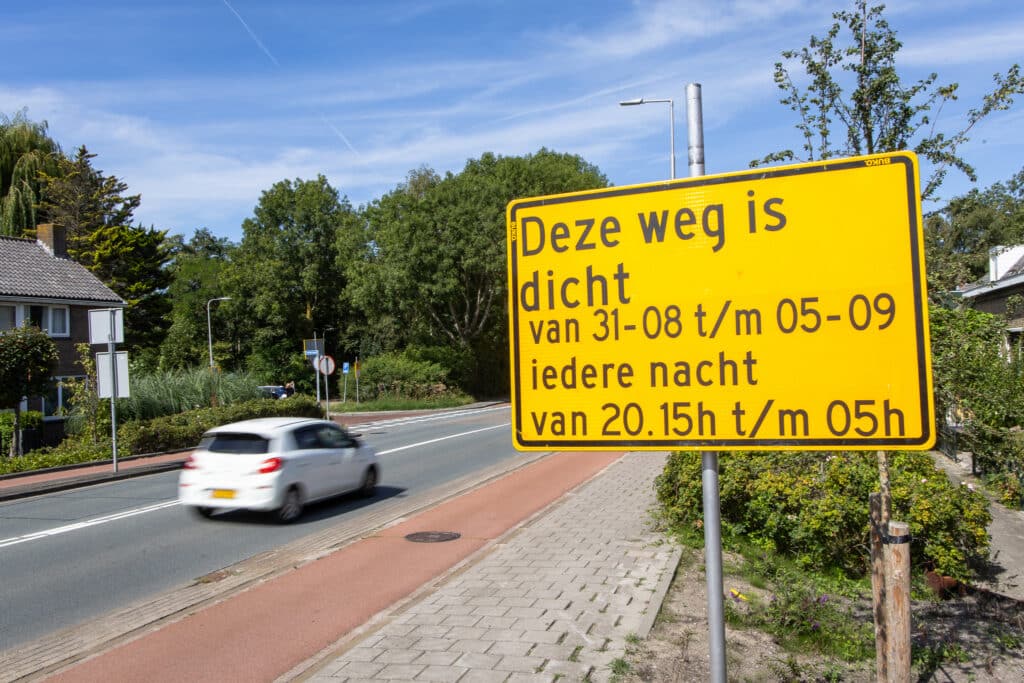Nachtelijke afsluitingen Capelseweg door werkzaamheden