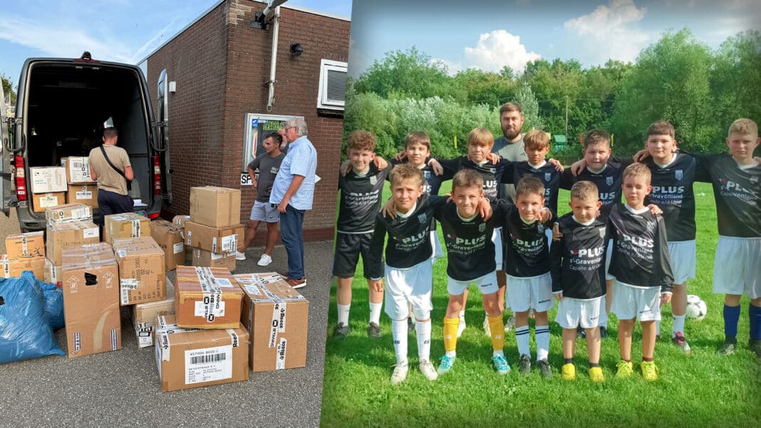 Kinderen in oorlogsgebied Oekraïne spelen in Capelse tenues van CKC